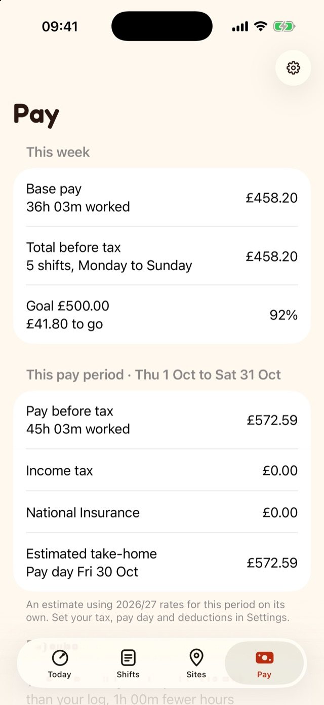 Pay: base pay, tax, National Insurance and estimated take-home